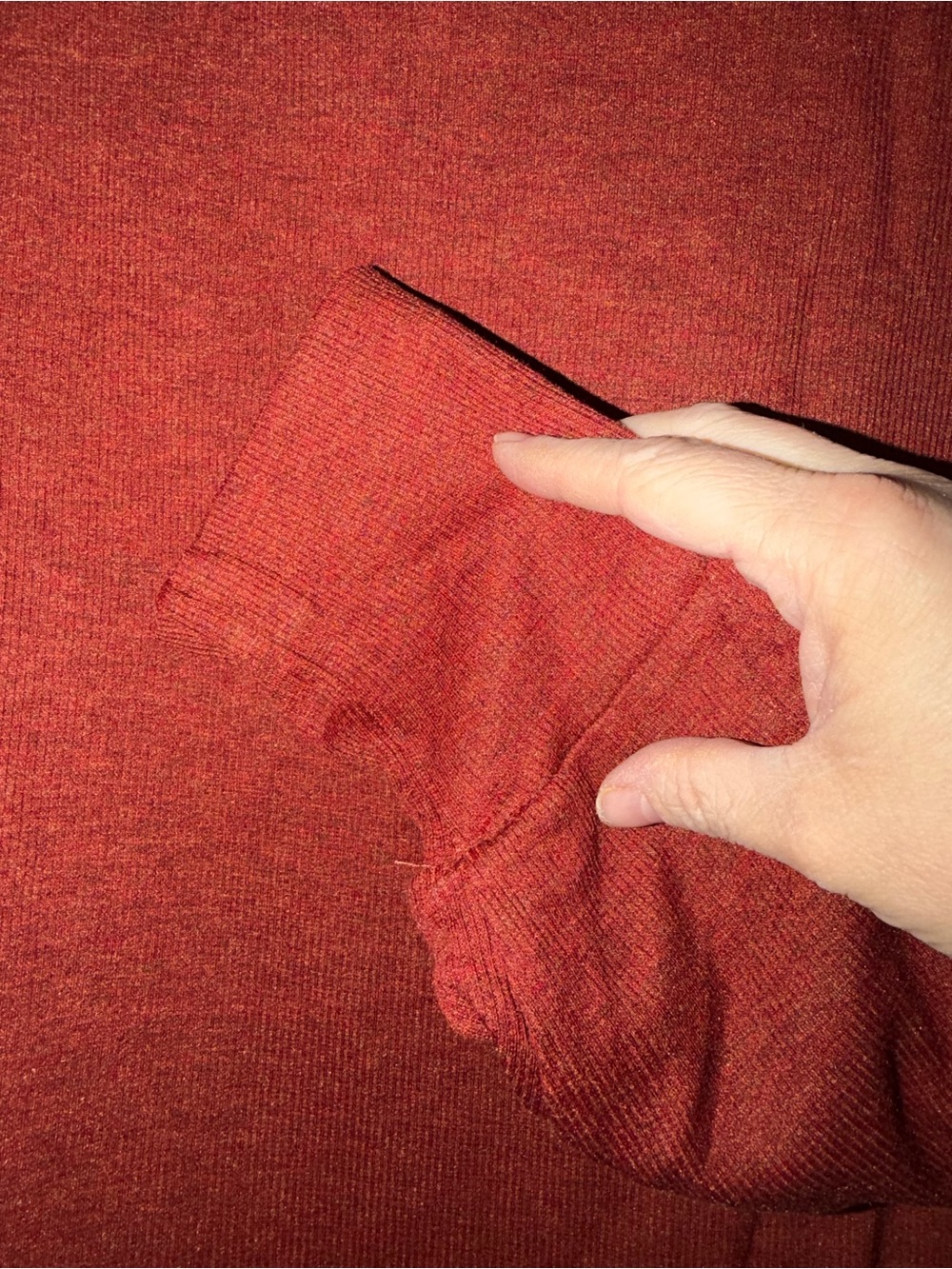 Hayden 3x BNWT Brick Red Orangy Knit Pullover with wide neck and shoulder zipper - Picture 5 of 8